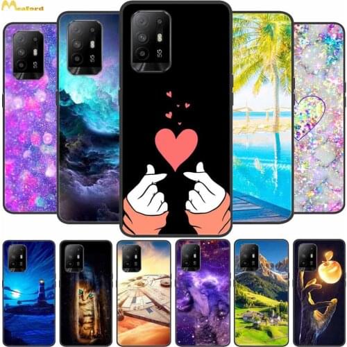 For Oppo A94 5G Case Print Fighter Silicone Soft TPU Phone Cover for OPPO A94 5G 2021 Case Funda OPPOA94 A 94 CPH2211 Black Capa