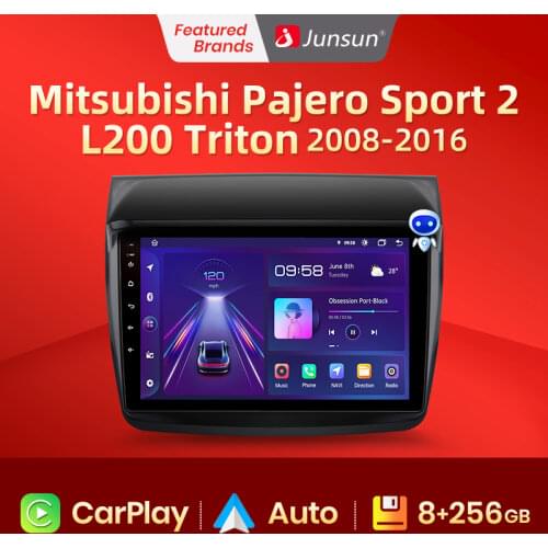 Junsun V1 pro Car Radio with screen For Mitsubishi Pajero Sport 2 L200 Triton 2008 - 2016 Android Auto CarPlay 2 din DVD
