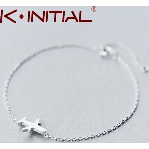Kinitial Trendy Matte Aircraft Airplane Plane Chain Bracelet&Bangle Charm Adjustable Bracelet Jewelry pulseras de pla