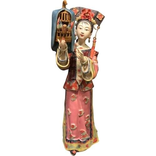 Chinese Creative Ceramics Cute Lady Character Statue Classical Beautiful Women Figurine Home Decoration Collection Crafts R3965
