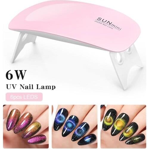 6W Nail Dryer Mini Led Uv Lamp Draagbare Gel Lamp Professionele Nagel Droger Lamp Nail Art Polish Licht Manicure Machine Tool