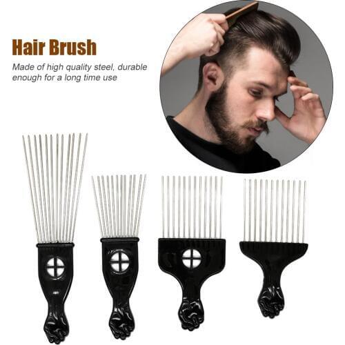 Men Steel Needle Insert Hair Pick Comb Professional Premium Oil Tip Tail Comb Hair Brush Women Hairdressing Hair Styling Tool