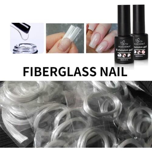 Nail Glass Fiber Extension For UV Gel Building Fiber Silk Manicure Nail Form Extension Manicure Liquid Fiber Extender Nail Art