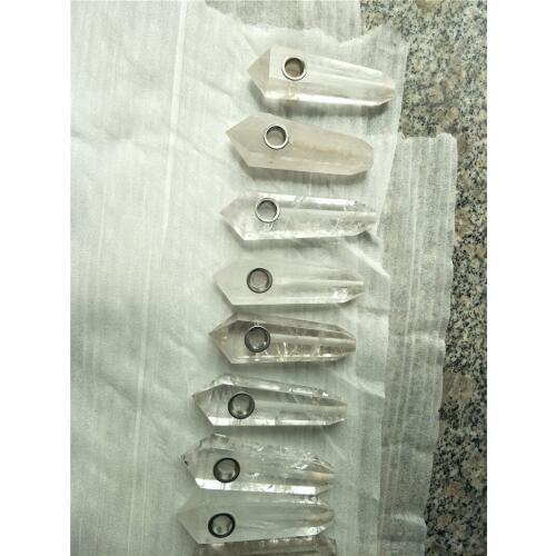 Natural clear quartz crystal smoking pipes stones and minerals smoking pipes healing crystals wholesale price 8 pieces