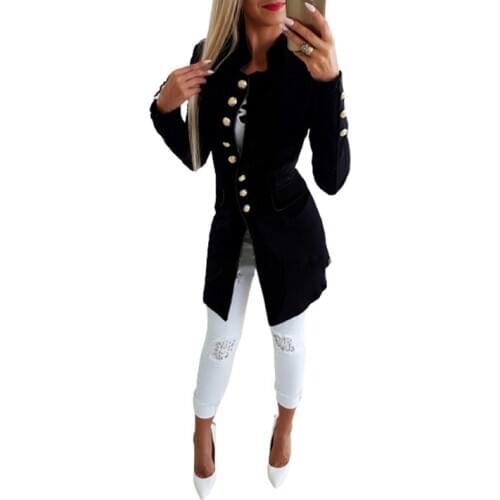 Long-sleeved Breasted Slim New Jacket 2020 Popular Button Cardigan Four-color Pure Black Red Gray Blue