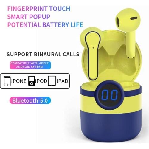 New creative mini bluetooth headset charging storehouse bilateral stereo music music headphones wireless headset