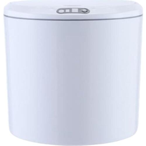 NEW-Electric Automatic Mini Car Trash Can Bin with Lid Auto Dustbin Organizer Leak Proof Vehicle Trash Bin Garbage,White