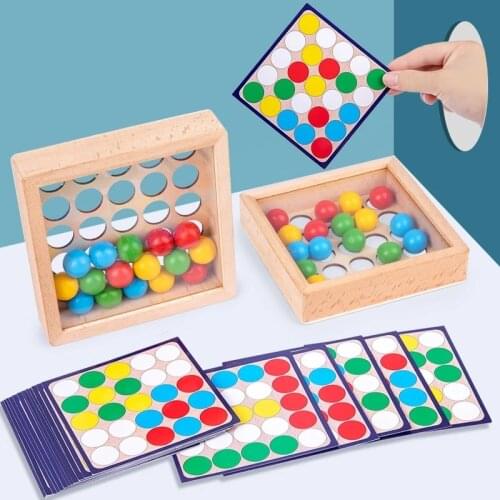 Montessori Teaching Toy Wooden Finger Beads Toys Colorful Bead Table Game for Kids Logic Concentration Fine Motor Training Game