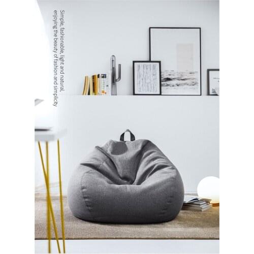 Solid Color Lazy Sofa Cover with Handle Modern No Filler Bean Bag Covers Furniture Protector for Indoor Outdoor 11 colors