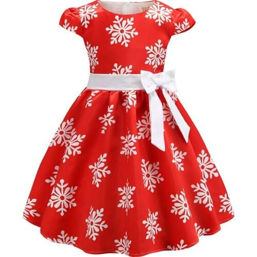 Elegant Baby Girl Christmas Dress SnowPrinting Girls Princess Dress For Wedding Birthday New Year Baby Gift Kids Clothes