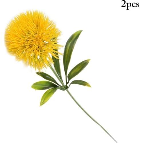 2Pcs/Set Lifelike Artificial Dandelion Realistic Artificial Flower Fake Flower For Wedding Party Home Decoration Accessories