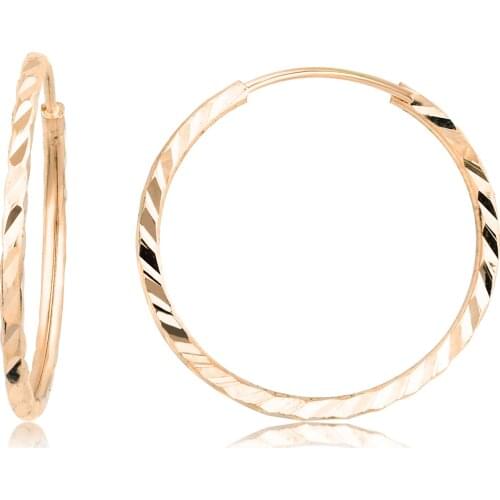 14k Pen Hoop Earrings Rose (3rd Model 3rd Size) W4E35039