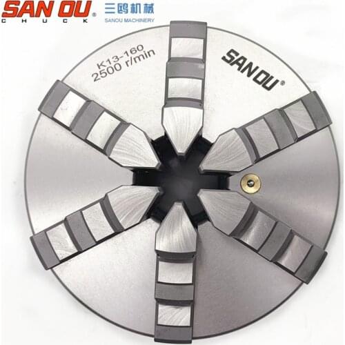 SAN OU Brand K13-160 Six Jaw Self-Centering Chuck Lathe 160mm Scroll Chuck K13-160 with Hardened Steel SANOU Brand