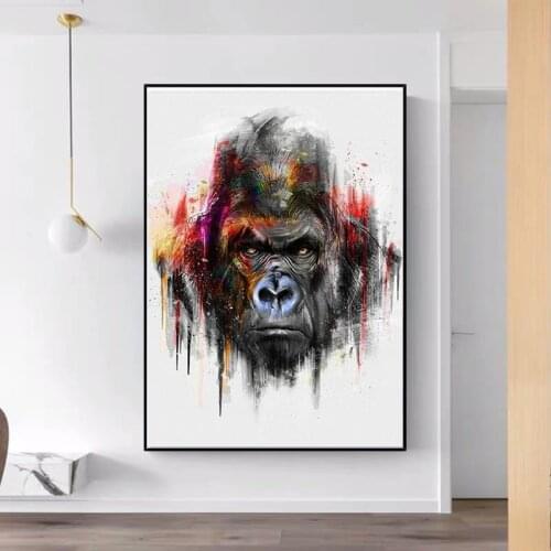 Street Graffiti Art Monkey Gorilla Canvas Paintings Poster and Print Wall Art Modern Colorful Animal Picture Cuadros Home Decor