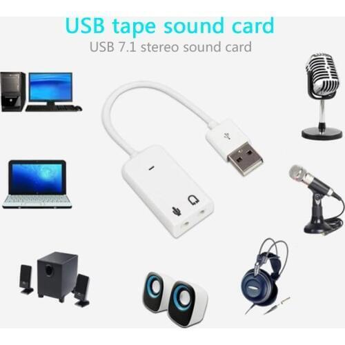 High Quality 3.5mm interface External USB Audio Sound Card Adapter 7.1 Virtual Channel With Cable Microphone Sound Cards