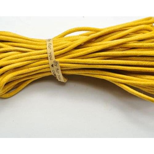 30 Meters Yellow Waxed Cotton Beading Cord Thread Line 2mm Jewelry String