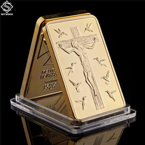 Christ Jesus Gold Bar Jesus&Angel 1 OZ Gold Replica 999 Gold Clad Bullion Bar Christian Commemorative Coin
