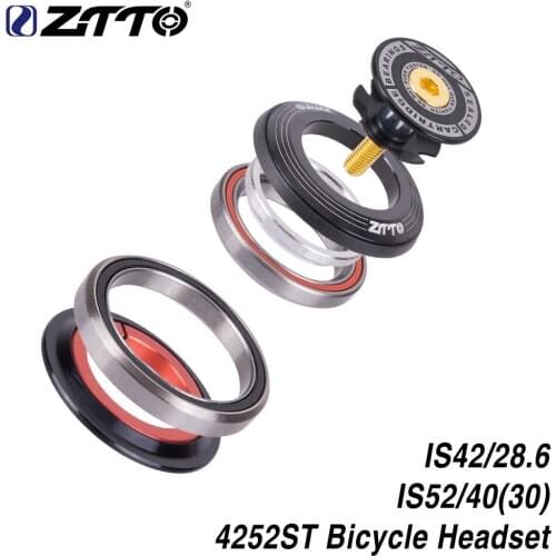 ZTTO 42 52mm MTB Bicycle Front Fork Tapered Tube Fork Bearings Head Set Bicycle Accessories