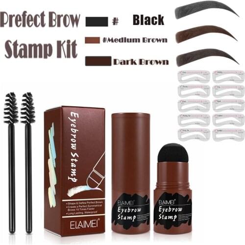 1Set Brow Stamp Shaping Kit One Step Eyebrow Stamp Stencil Long Lasting Waterproof Brow Gel Stamp Perfect Eyebrow in Seconds