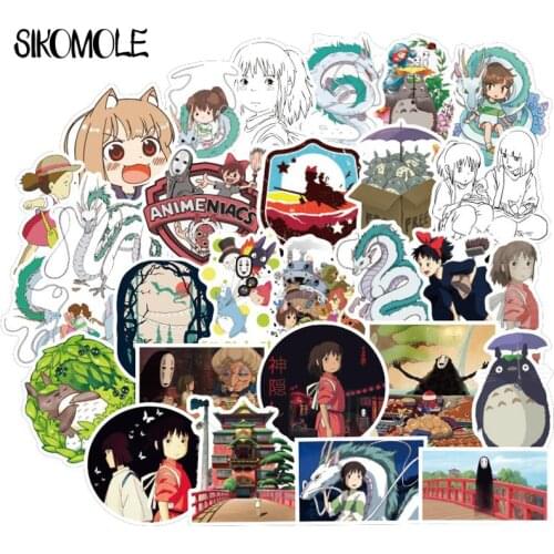 50Pcs Spirited Away No Face Man Anime Stickers Decal For for Snowboard Laptop Luggage Car Fridge Car-Styling Sticker Pegatina F4
