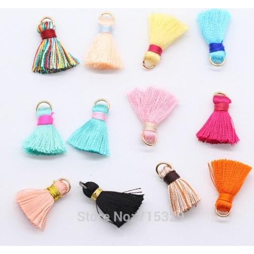 10p 20mm assorted Metal wire Mini rayon Tassels cotton earrings materials necklace pendants clothes Curtains jewelry making DIY