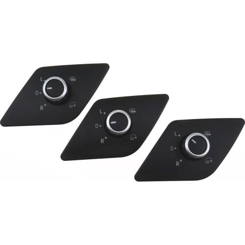 16D959565A 5C7 959 565G 3Pcs Chrome Mirror Adjust Control Switch W/Heat For Volkswagen Jetta VW MK6 High Version 2010 2011 2012