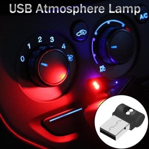 2pcs 7 Colors Automatic RGB Car LED USB Ambient Light Mood Interior Lamp