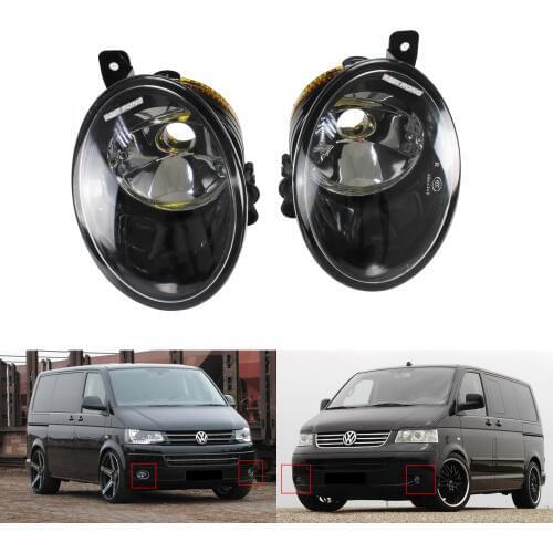 ANGRONG 2x Front Fog Light Lamps Pair Left & Right New No Bulbs For VW T5 2010-2015 Transporter