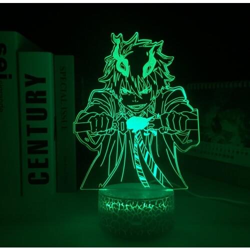 Anime Blue Exorcist Rin 3D LED White Base Light for Bedroom Decor Night Light Kids Brithday Gift Manga Room 3D Desk Lamp