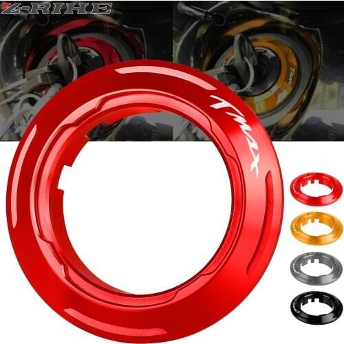 ZRIHE Red Motorcycle Accessories Aluminum CNC Ignition Switch Cover key Protector For Yamaha TMAX T-MAX 530 T MAX 530 2013-2015
