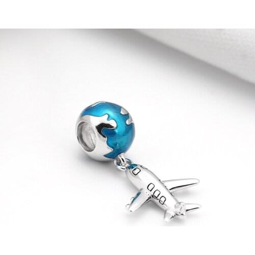 Authentic 925 Sterling Silver Charm New Aviation Creative Airplane Pendant Fit Pandora Women Bracelet & Necklace Diy Jewelry
