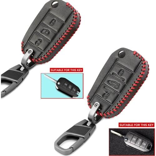 Car Styling Leather Key 3 Remote Cover Fob Case For Peugeot 3008 208 308 508 408 2008 307 4008 For Citroen C4 Accessories