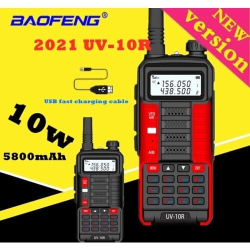 Baofeng Two Way Radio Walkie Talkies Long Range UV-10R 10W Portable Ham CB Radio Station 2 Way Radio VHF UHF Transceiver UV5R