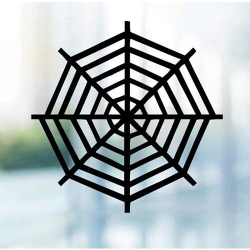 Black/Sliver Halloween Spider Web Car Sticker Waterproof Rear Windshield Decal Laptop Decor S1280