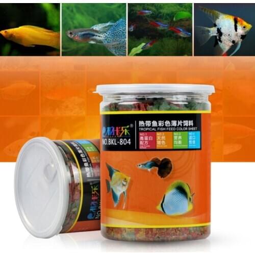 Ornamental Fish Food Guppies and Small Medium Tropical Fishes Flake Feed