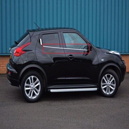 1 suit 4 Pcs Side Door Window Sill Trim Covers Stainless Window Steel Chrome Accessories For Nissan Juke 2010-2018