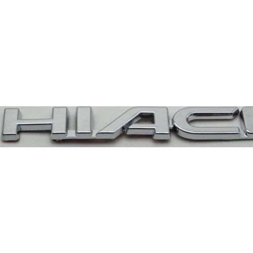 For Toyota Hiace Emblem Rear Trunk Logo Sticker Badge Symbol Car Decal Chrome Silver Color
