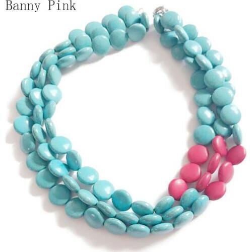 Elegant Semi-precious Stone Beads Stand Choker Necklace For Women Chunky Synthetic Stone Choker Collar Fashion Jewelry Colliers