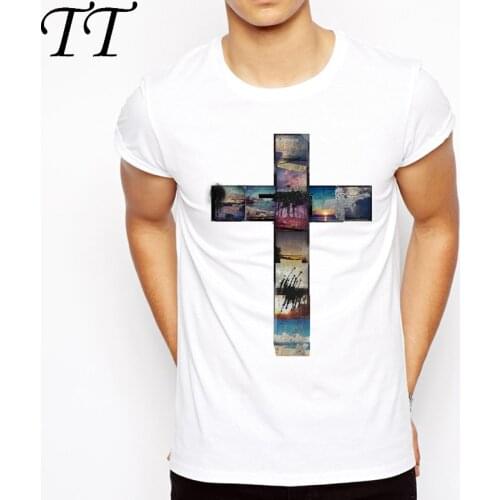Summer The Cross Trees Man T Shirts Jesus Faith Short Sleeve Tshirts Casual Streetwear Fashion Skateboard Men T-shirts