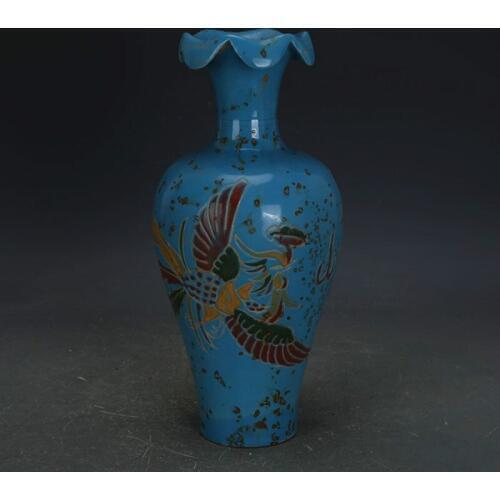 Song Dynasty Blue Glaze Handmade Porcelain Vase Old Imitation Antique Porcelain Ancient Ornaments