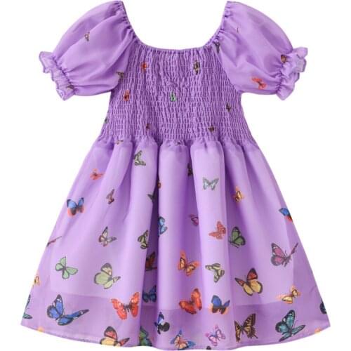 Cute Girls Dress New Summer Girls Clothes Children Clothing Butterfly Princess Kids Dresses For Toddler Girls Casual Dress