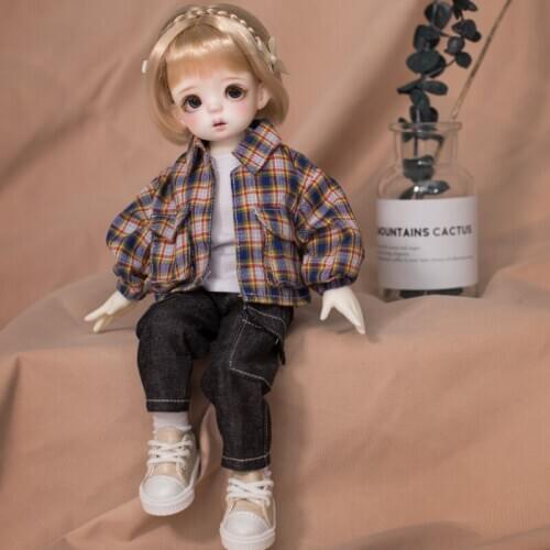 Bjd6 1 / 6 mens and womens suit plaid coat casual pants versatile three piece suit