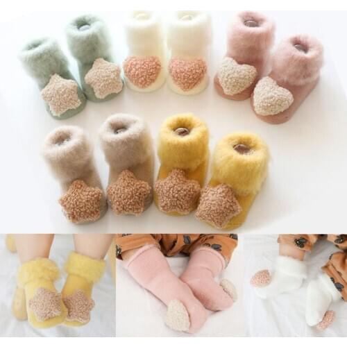 Newborn Baby Socks Thick Winter Autumn Warm Cute Cartoon Baby Girls Socks Baby Girls Boys Socks Solid Infant Clothes Accessories