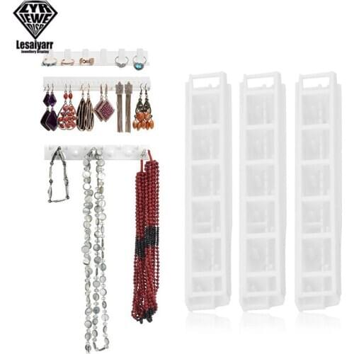 New 9 in 1 Adhesive Paste Wall Hanging Storage Jewelry Hooks Jewelry Display Organizer Earring Ring Necklace Hanger Holder Stand