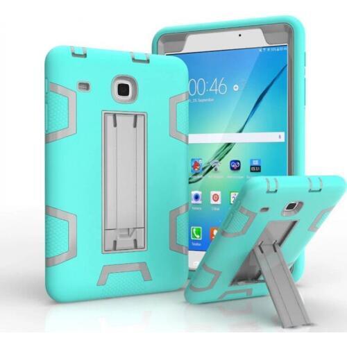 New 3-in-1 Dual Layers PC+TPU Tablet PC Cases for Samsung Galaxy Tab E 8.0 T377/T375 Contrast color Tablet Cases with Kickstand