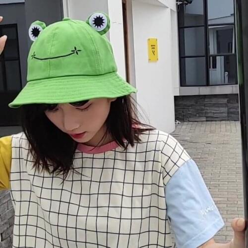 New Parent-Kid Cartoon Frog Bucket Hat Panama Fishing Cap Cute Froggy Hat Homme Femme Bob Chapeau Outdoor Sun Fisherman Hat Hot