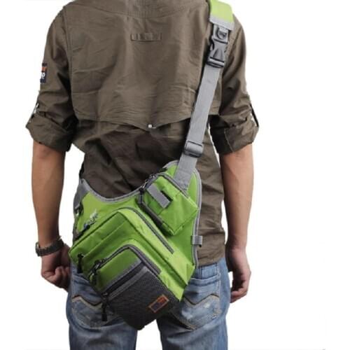 Outdoor Fish Reel Tackle Bag Accessories Portable Waterproof Green Shoulder Gear Oxford Canvas Spoon Multifunctional Travel Bag