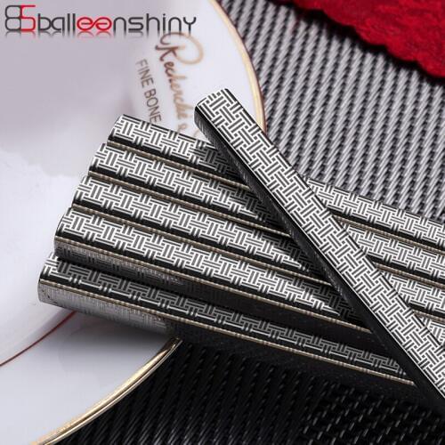BalleenShiny 1 Pair Stainless Steel Chopsticks Chinese Long Korean Style Hashi Chopsticks Tableware Kitchen Restaurant Cutlery