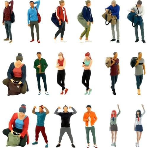 Resin 1/64 Diorama Hand Painted Fitness Figure People Layout Scenario for Siku Home Decor