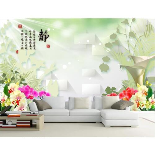 Custom photo wallpaper for walls 3 d flower mural butterfly flower in the water fresh and beautiful TV background wall painting